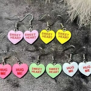 Colorful Heart-Shaped Earrings Set